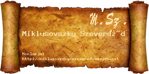 Miklusovszky Szeveréd névjegykártya